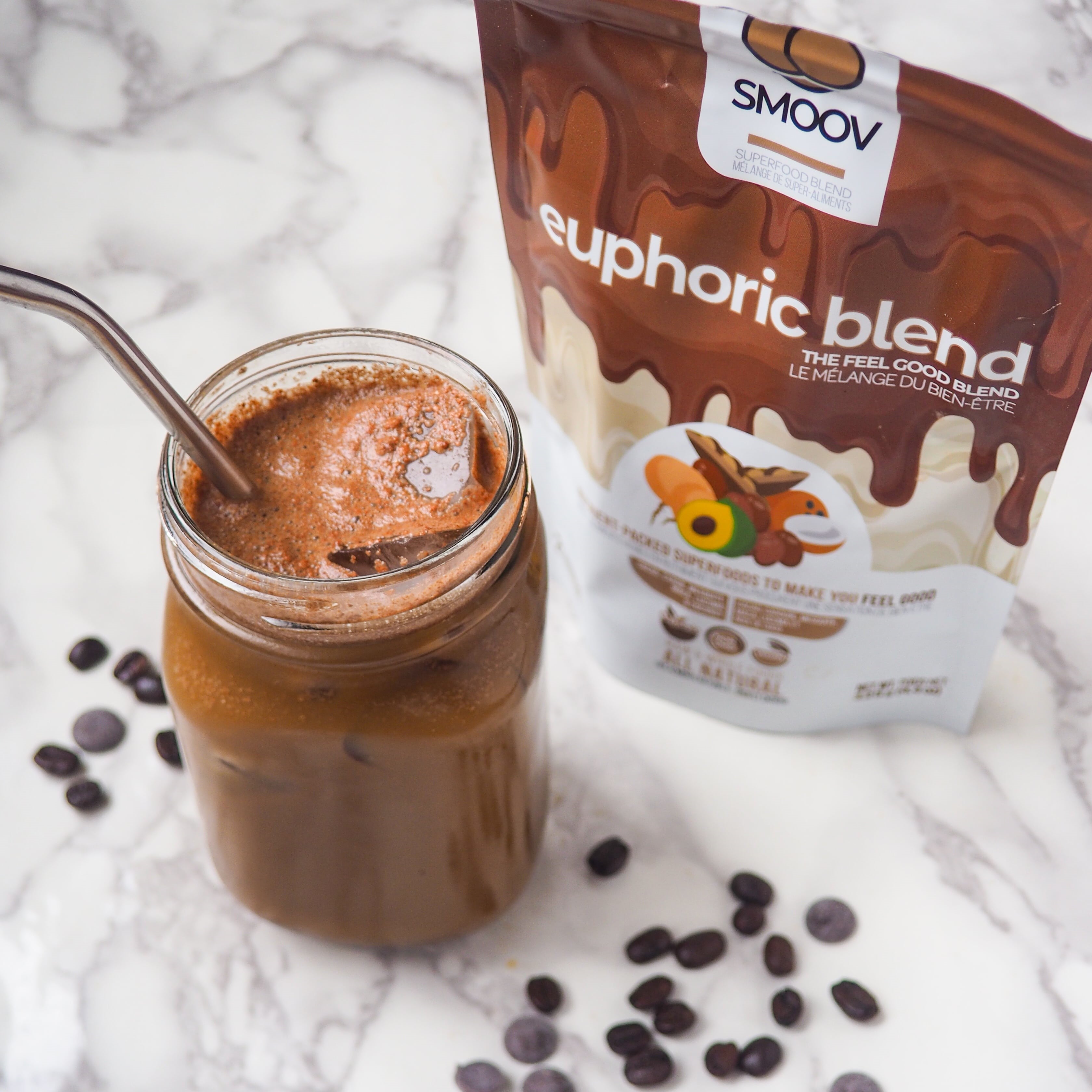 Calling all coffee lovers and those looking for something cold! Let's kick it up a notch and add some chocolatey  superfoods to the mix. Start your day with a cup of this- it's more nutritious, way smoother, sweeter and less acidic than the regular stuff.