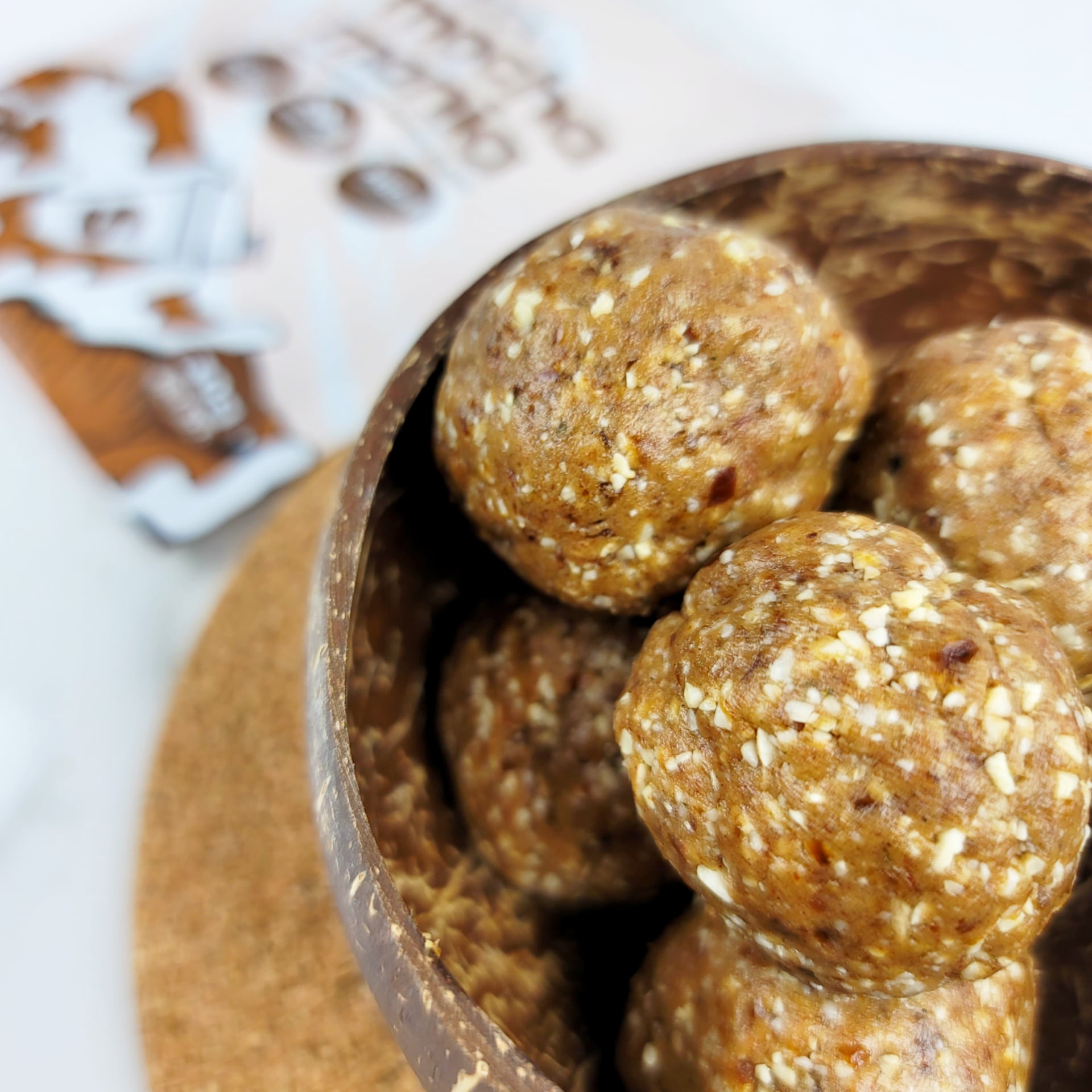 These mocha bites are a quick, healthy, and easy no-bake snack recipe! A delicious way to fuel your day. They're made with wholesome ingredients.