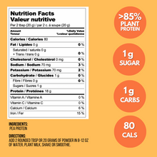Load image into Gallery viewer, Pea Protein Powder Smoov. One Ingredient: Yellow Split Peas, nothing else. No Sweeteners, No Flavours, No Additives. Micro-ground for a Smooth &amp; creamy texture - mixes great! Nutrient-dense: 85% Protein + Rich Amino Acid Profile.Muscle Recovery, boost metabolism, promote fat burning and overall health. Perfect for shakes, smoothies, baking.