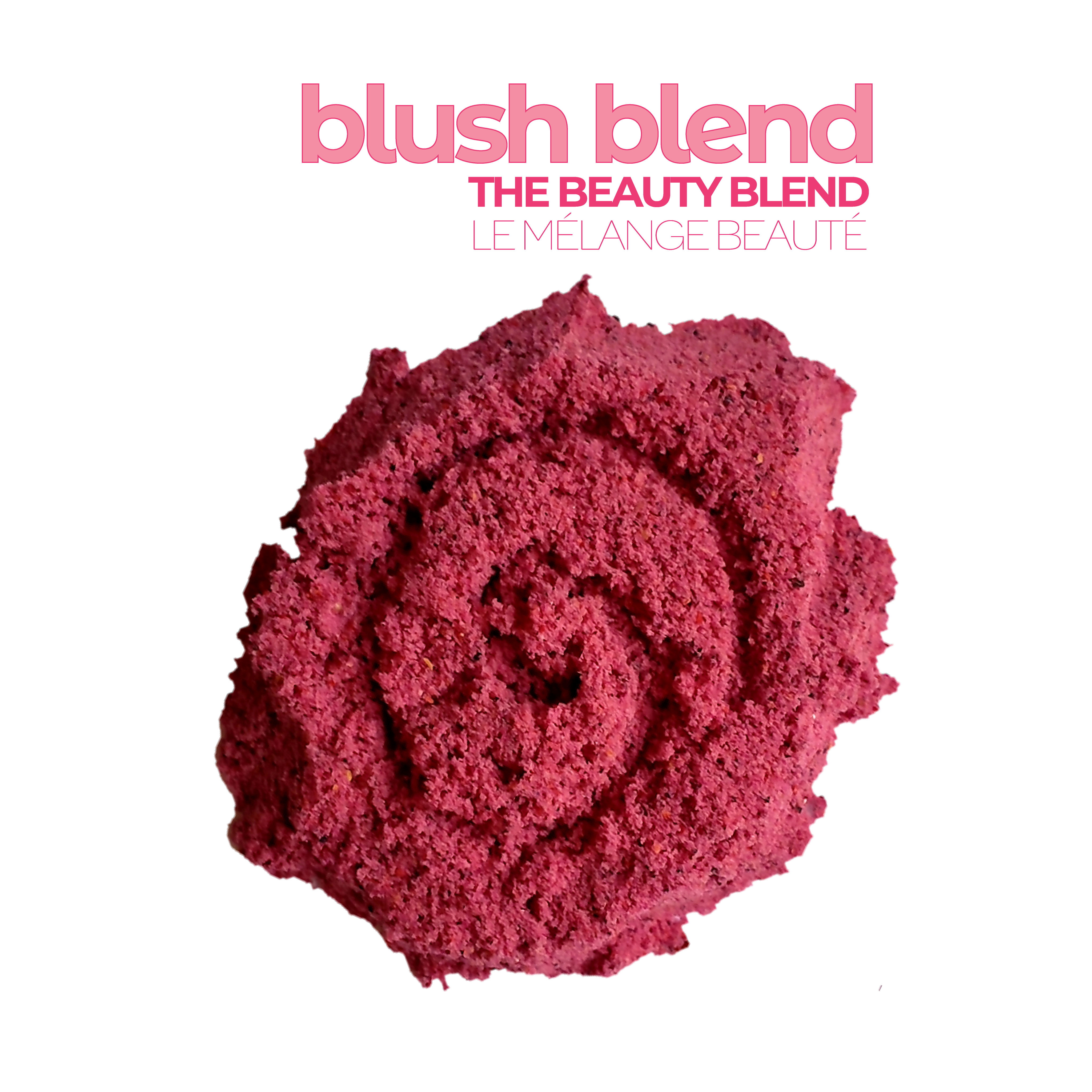 A serving of of Smoov's blush blend- pomegranate, red dragonfruit (pink pitaya), acerola cherry, red beet, strawberry, raspberry, cranberry and blueberry. To improve skin, hair and heart health. nutrients and antioxidants to help with growth, development and repair of all body tissue.