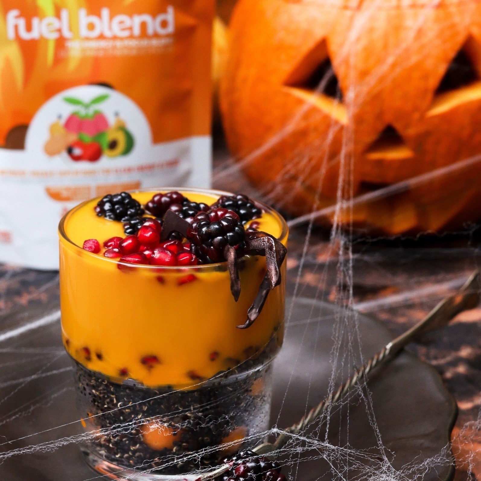 Halloween dessert made using smoov superfood blends and powders. Packed with antioxidants for health & wellness. Keto Friendly