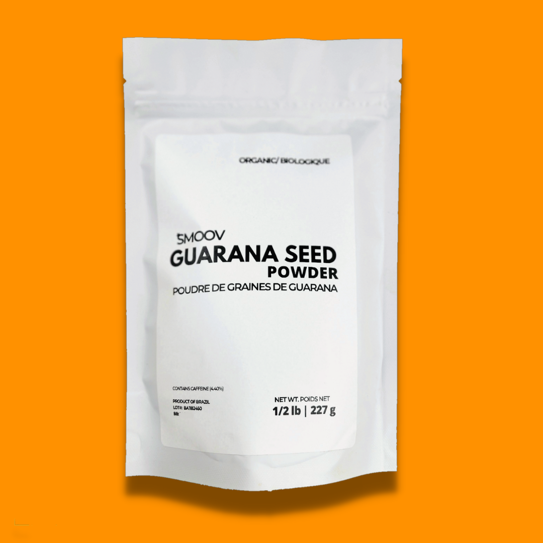 SMOOV Guarana seeds are a great source of natural caffeine that help reduce fatigue and boost energy levels for an extended period of time without any crashes or jitters! They also improve mood, focus and memory.