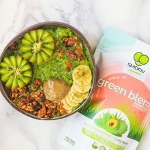 Load image into Gallery viewer, Green smoothie bowl made using smoov superfood blends and powders. Packed with antioxidants for health &amp; wellness. Keto Friendly