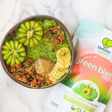 Load image into Gallery viewer, Green Smoothie bowl made using smoov superfood blends and powders. Packed with antioxidants for health &amp; wellness. Keto Friendly