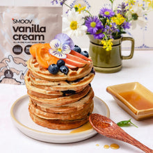 Load image into Gallery viewer, Vanilla Protein breakfast waffles made using smoov all in one vanilla protein and superfood blend