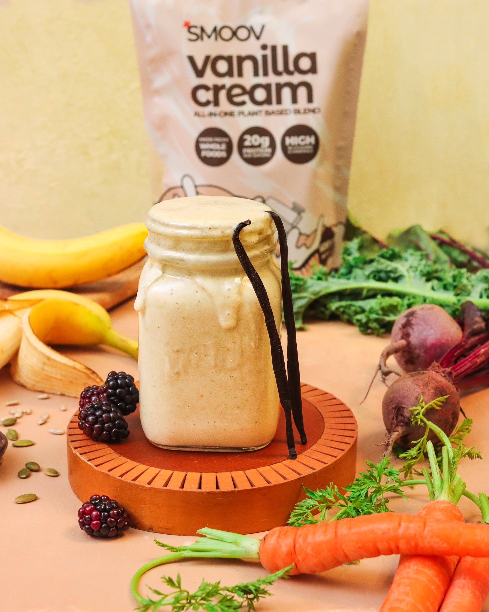 Smoov all in one plant based shake. With plant protein and superfoods.