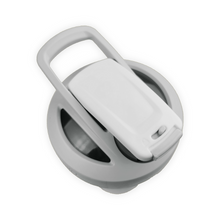 Load image into Gallery viewer, This SMOOV etched custom made Stainless Steel push-button insulated protein shaker provides sleek style and ultimate ease. The bottle’s spill-proof locking lid opens and closes with the touch of a button. A flexible, ergonomic carry loop provides a comfortable hold. Double-wall insulated stainless steel keeps drinks cold for up to 24 hours.