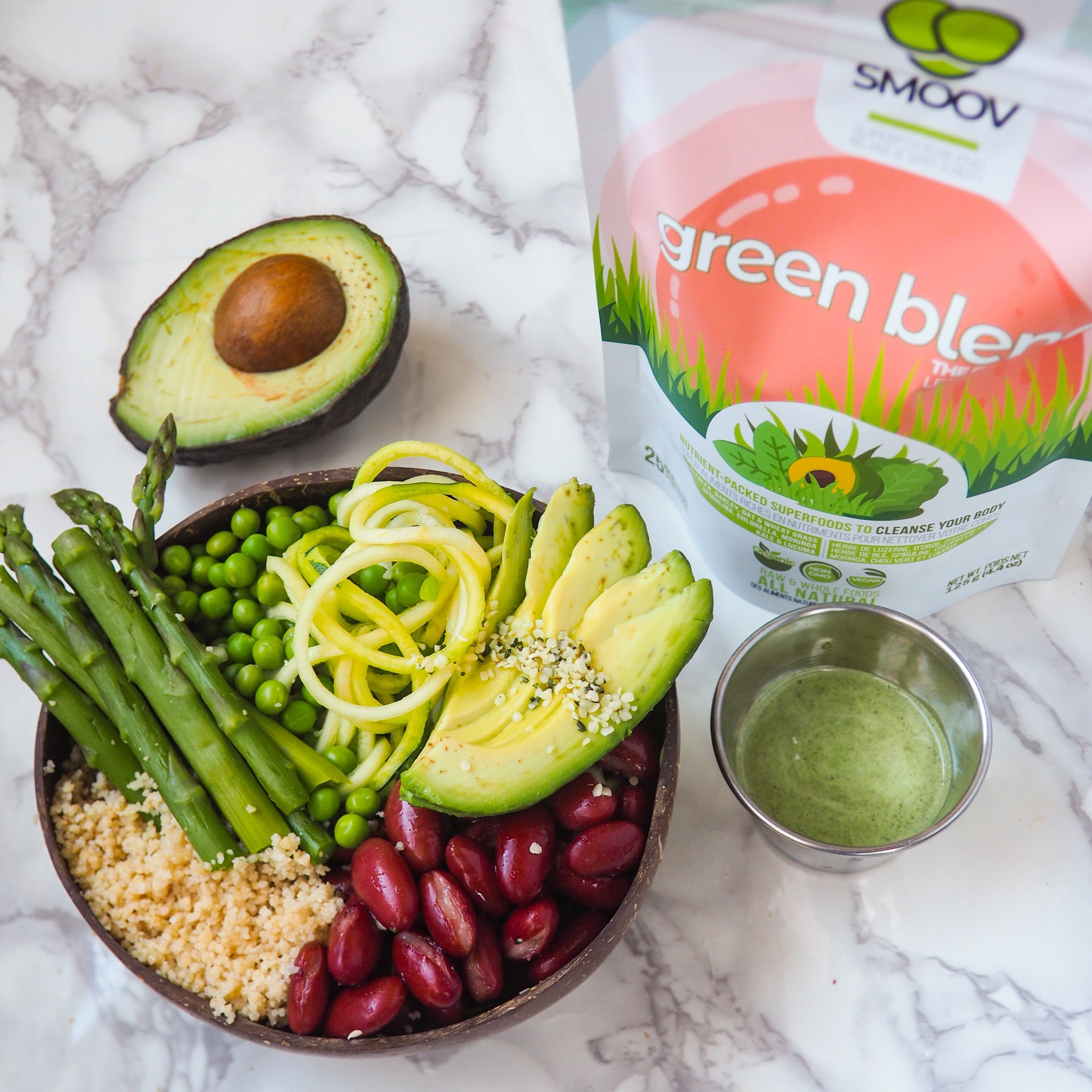 Green salad dressing made using smoov superfood blends and powders. Packed with antioxidants for health & wellness. Keto Friendly