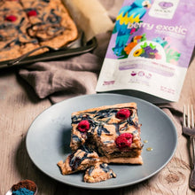 Load image into Gallery viewer, Tie Dye Pancakes made using Smoov's berry exotic blend. Nutrients for health and beauty. Certified Organic and plant based.