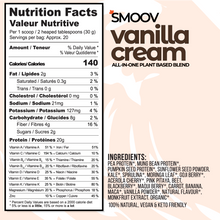 Load image into Gallery viewer, This blend is the healthy taste twin to that tub of vanilla ice cream. Say goodbye to boring plant based shakes. And bid farewell to those bombarded with stevia. Kickstart your day with 20g of protein from peas &amp; beans, omegas from seeds and vitamins &amp; minerals from freeze dried fruits, veggies &amp; superfoods. This blend puts the fun in function. 